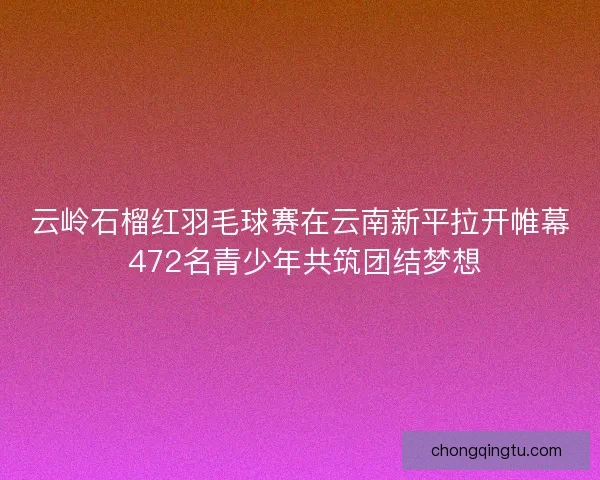 云岭石榴红羽毛球赛在云南新平拉开帷幕 472名青少年共筑团结梦想 云岭石榴红羽毛球赛在云南新平拉开帷幕 472名青少年共筑团结梦想