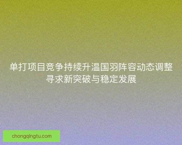 单打项目竞争持续升温国羽阵容动态调整寻求新突破与稳定发展