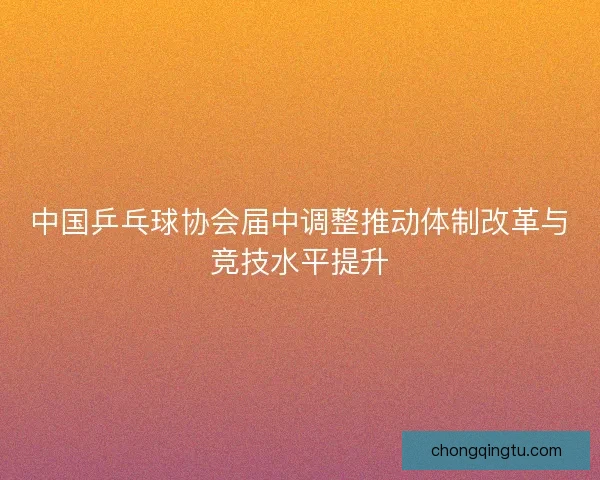 中国乒乓球协会届中调整推动体制改革与竞技水平提升 中国乒乓球协会届中调整推动体制改革与竞技水平提升